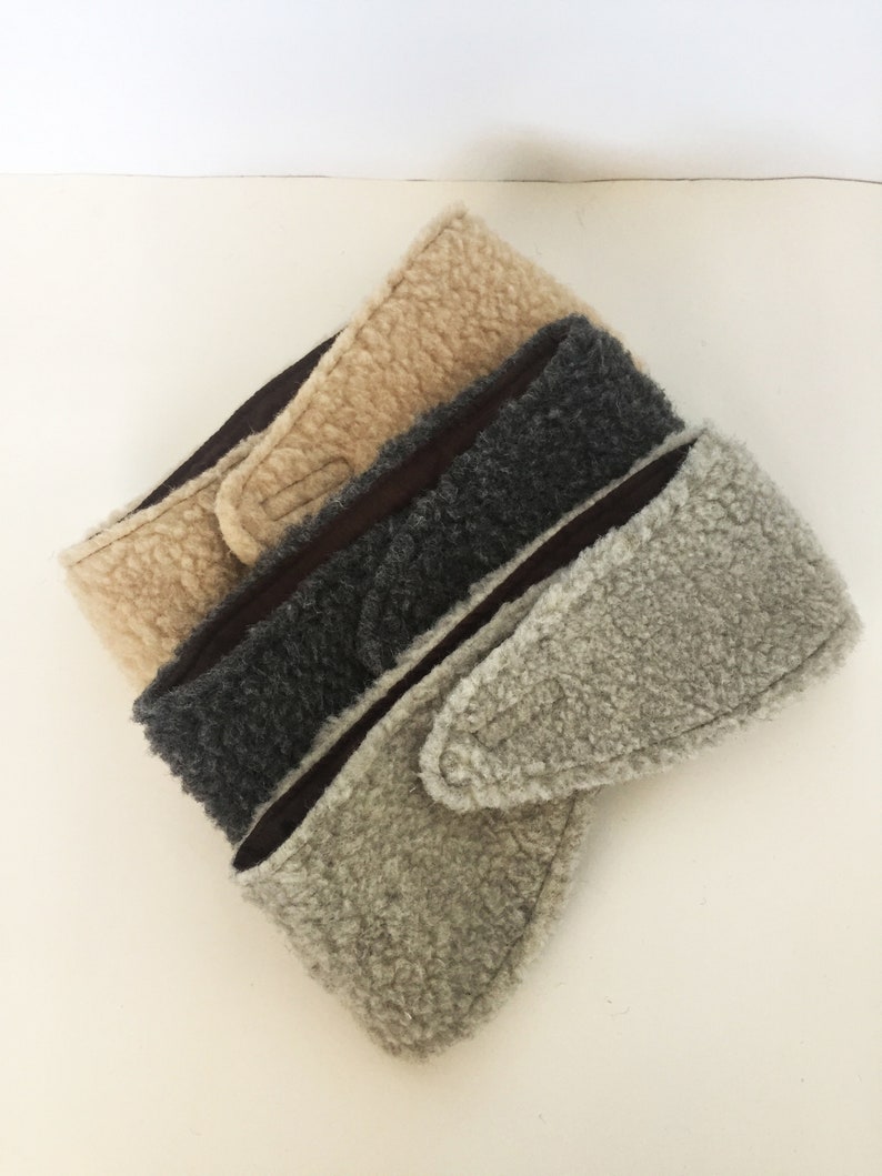 Woolen ear warmer headband, wide warm headband, natural headband, wool with linen, unisex, New Year present image 6