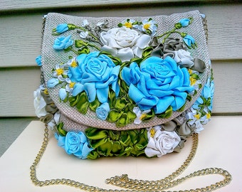 Crossbody bag/ Messenger bag/Canvas tote/shoulder bag/ Fabric purse/floral tote bag/Hobo Bags/