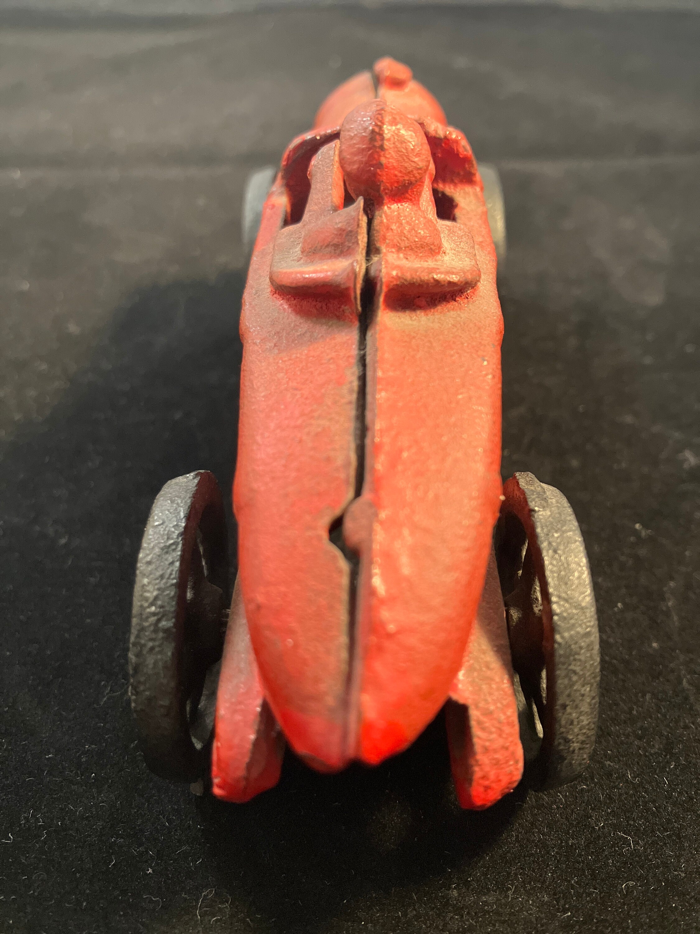 Vintage Cast Iron Red Race Car Etsy