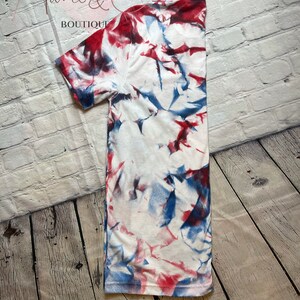 Tie DYE Blue Red Dye Sublimation Blank T-shirt