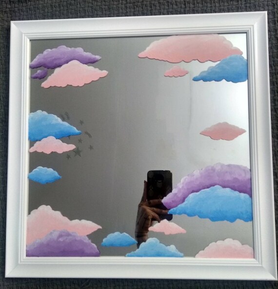 picture Clouds Mirror Painting Ideas Tiktok cloud mirror etsy
