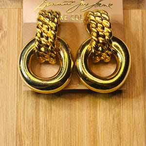 Vintage Kenneth Jay Lane Gold Tone Clip On Earrings