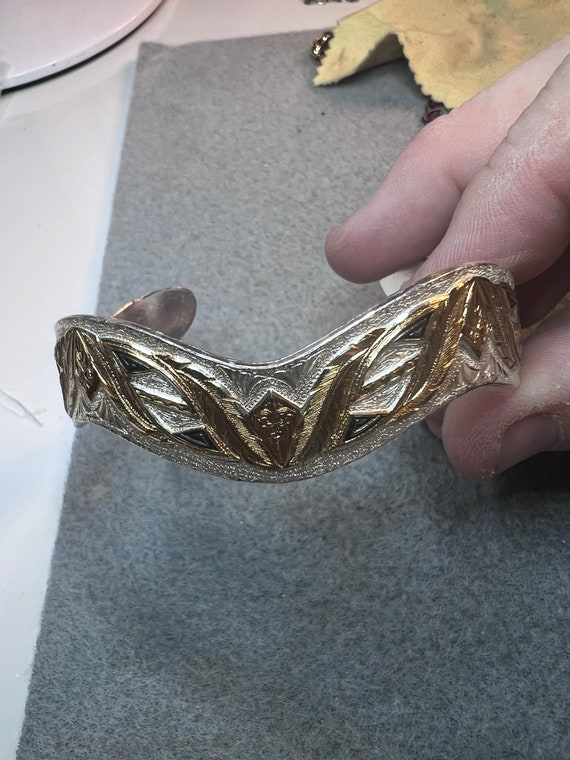 Montana Silversmiths Silver Gold Tone Bracelet Cu… - image 1
