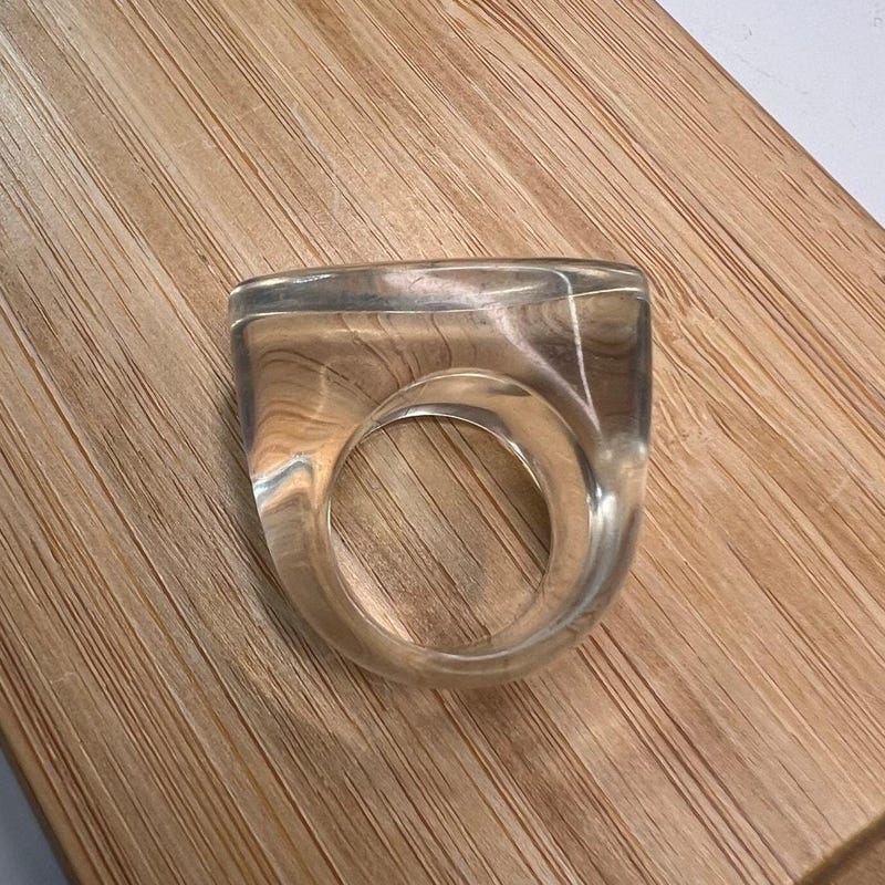 Vintage Lucite Clear Ring - Etsy