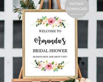 bridal shower sign etsy