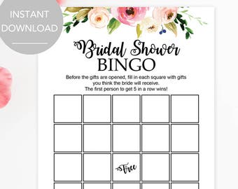 Bridal Shower Bingo, Bridal Bingo, Printable Bridal Shower Bingo, Bridal Bingo Instant Download, Printable Bridal Bingo, Bingo Template
