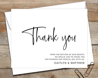 Personalized Wedding Thank You Notes/Personalized Wedding Stationery/Flat Stationery