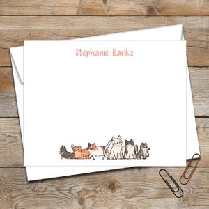 Personalized Cat Stationery/Kids Stationery/Flat Stationery Set