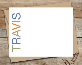 Personalized Typography Stationery/Kids Stationery/Flat Stationery Set