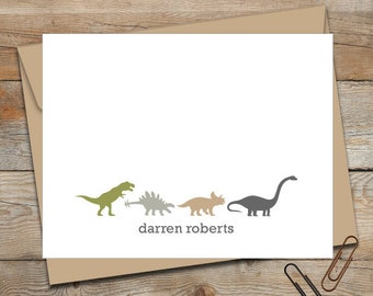 Personalized Flat Note Cards/Personalized Stationery/Personalized Kids Note Cards/Dinosaur Note Cards/Stationery Set/Boys Stationery/Thanks