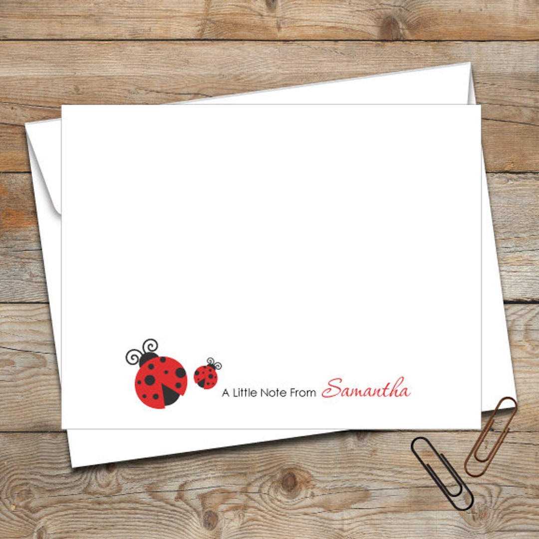 Personalized Flat Note Cards/personalized Stationery/personalized Kids ...