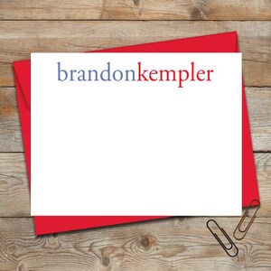 Personalized Flat Note Cards/Personalized Stationery/Personalized Typography Note Cards/Kids Stationery/Boys or Girls Stationery/Color Block