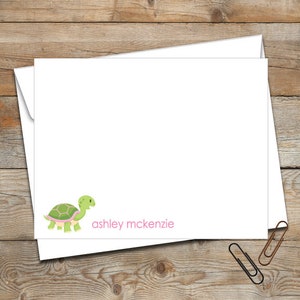 Personalized Flat Note Cards/Personalized Stationery/Personalized Kids Stationery/Turtle Note Cards/Girls Stationery/Boys Stationery/Reptile