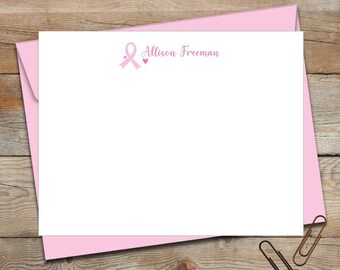 Personalized Awareness Stationery/Women's Stationery/Flat Stationery Set/Breast Cancer