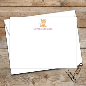 Personalized Tiger Stationery/Kids Stationery/Flat Stationery Set/Jungle
