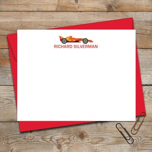 Personalized Race Car Stationery/Kids Stationery/Flat Stationery Set