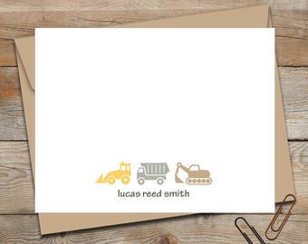 Personalized Truck Stationery/Kids Stationery/Flat Stationery Set