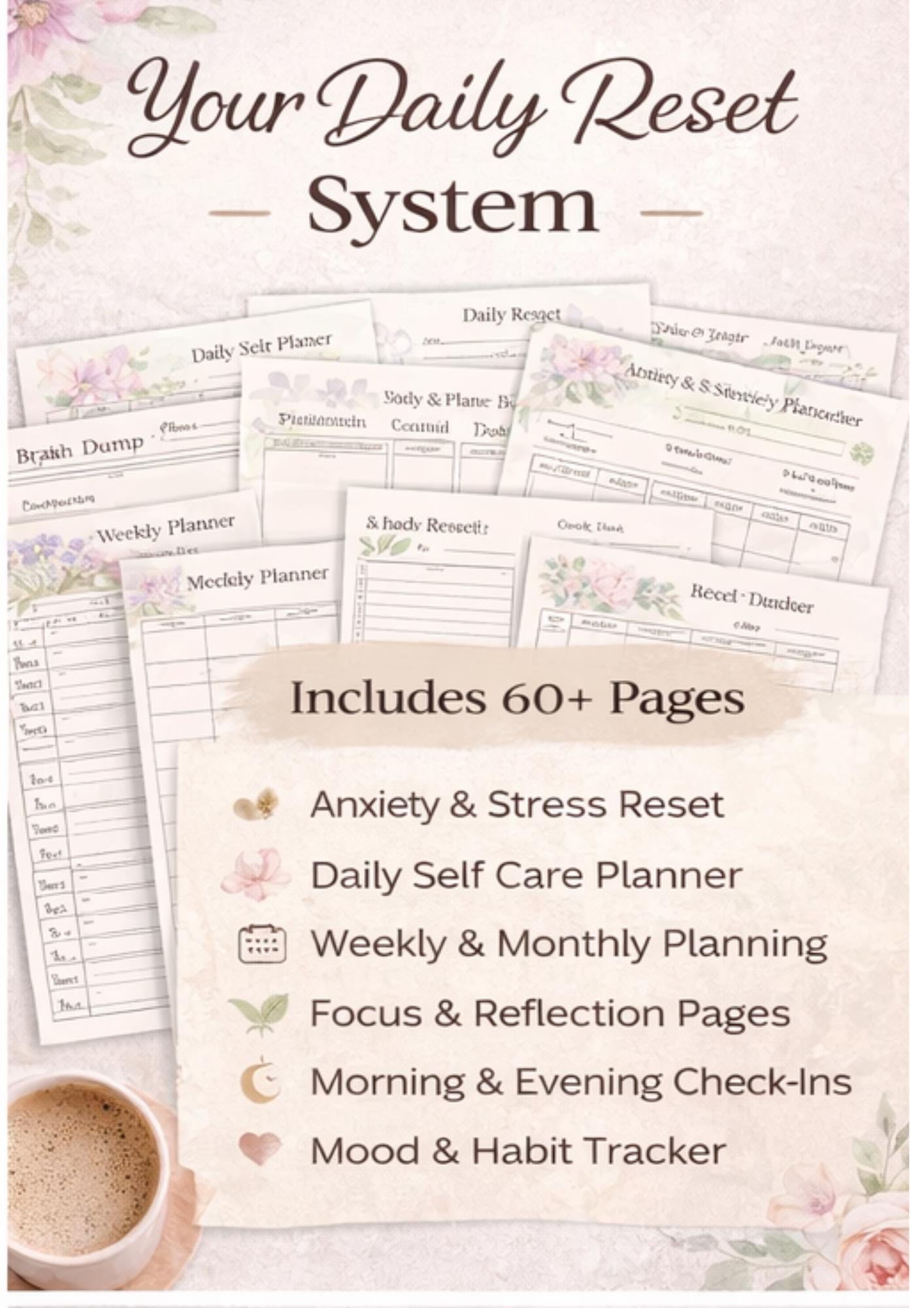 Calm Your Mind Planner | Mental Health Planner Printable | Anxiety ...