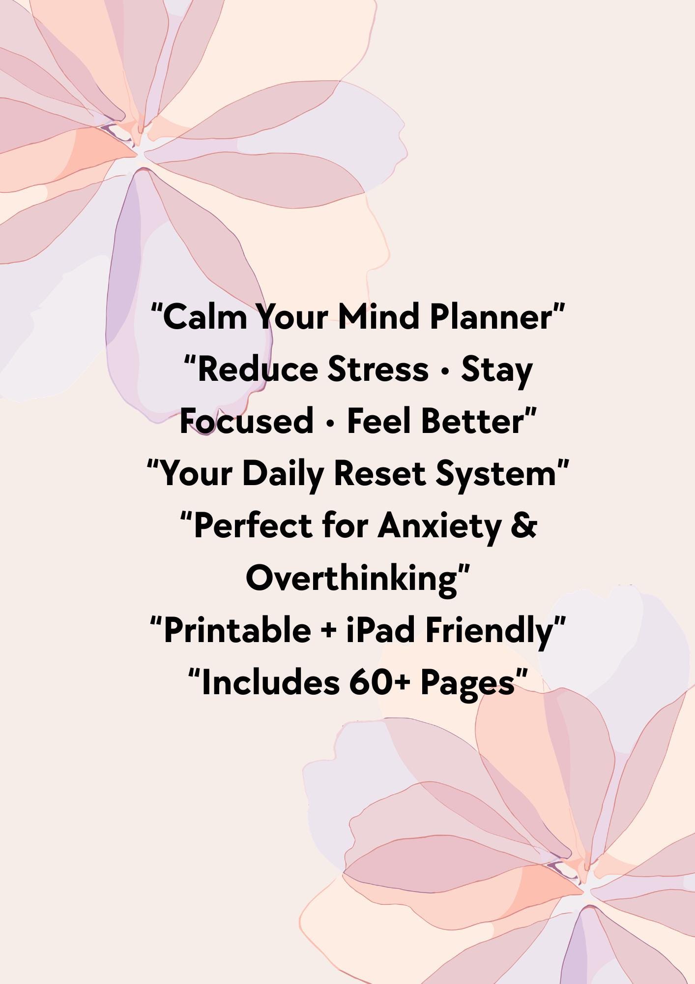Calm Your Mind Planner | Mental Health Planner Printable | Anxiety ...