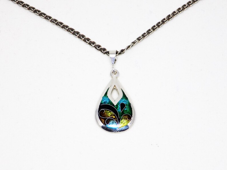 Enamel Silver Pendant Statement Jewelry Enamel Pendant for Etsy