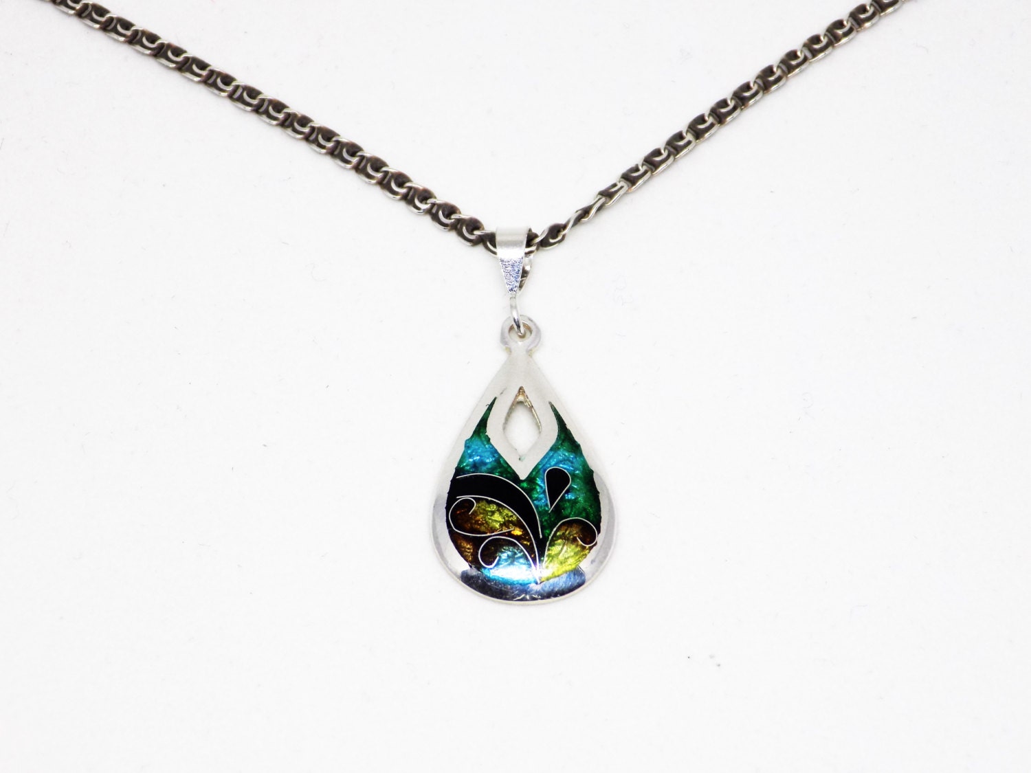 Enamel Silver Pendant Statement Jewelry Enamel Pendant for Etsy