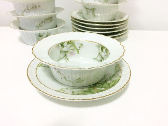 Vintage Rosenthal (7) Ramekin Sets (14 Pieces), Lily of the Valley