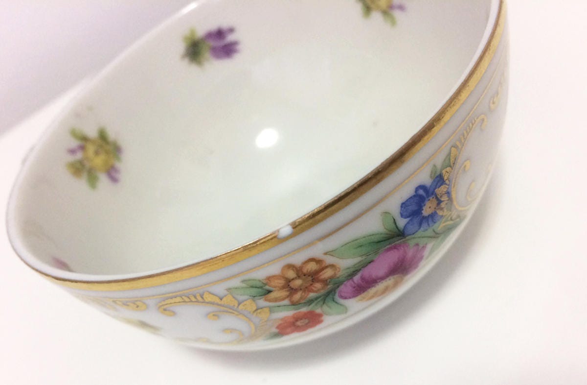 Etsy and Teacups, Bavaria, Winterling O.H.G. & Nachfolger Schaller Co. Porcelain Oscar Vintage - Flowers Gild 6 gebrüder