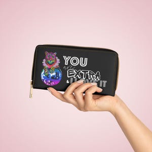 Stijlvolle zwarte portemonnee of clutch: functioneel accessoire voor fashionista's Cadeau om bonnen of kaarten te ordenen