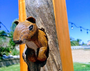 Squirrel Wood Sculpture Wall Art