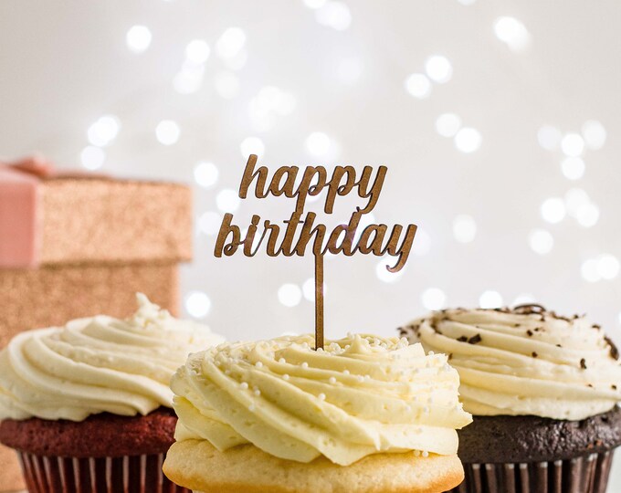 Mini Birthday Cupcake Toppers |  Birthday Celebration Accents