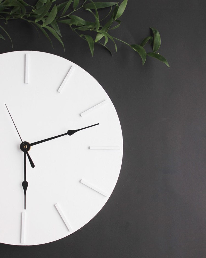 18 Wooden Wall Clock Modern Kitchen Clock Large Etsy Canada