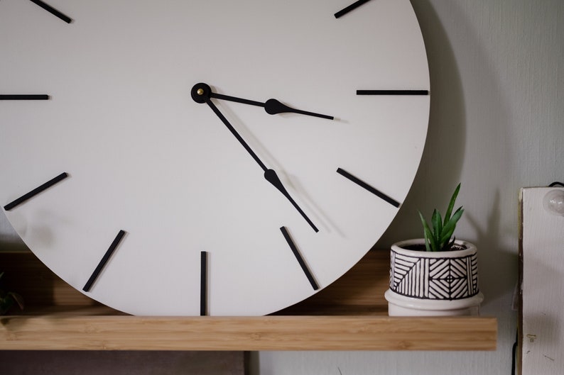 18 Wooden Wall Clock Modern Kitchen Clock Large Etsy