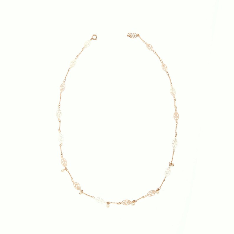 Wedding Rose Gold Pearls Bride Necklace Bridal Pearl Dainty Gift Necklace Bridal Rose Gold Delicate Necklace Bridal Pearl Leaves Necklace