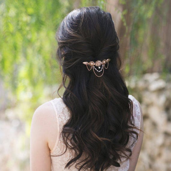 Hair Comb Wedding Hair Comb Bridal Hair Comb Pink Gold Hair - Etsy Hair Comb Wedding Hair Comb Bridal Hair Comb Pink Gold Hair - Etsy