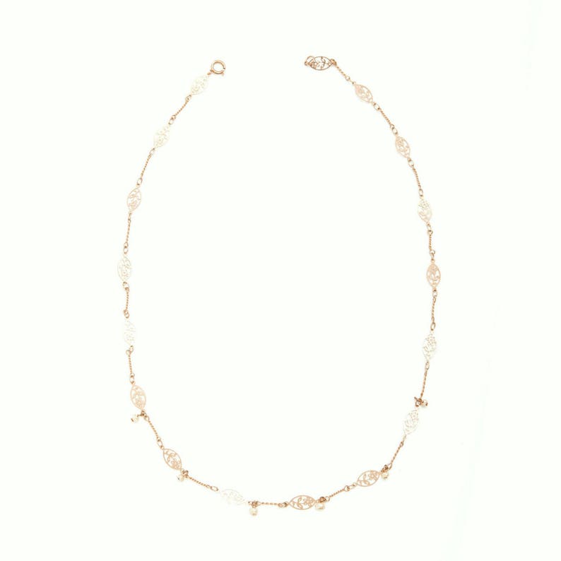 Wedding Rose Gold Pearls Bride Necklace Bridal Pearl Dainty Gift Necklace Bridal Rose Gold Delicate Necklace Bridal Pearl Leaves Necklace