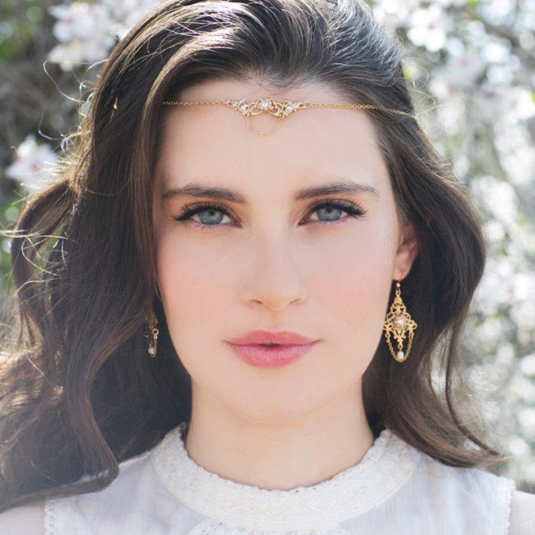 Gold Wreath, Gold Head Piece, Gold Crown, Rose Gold Wreath, Gold Pearls