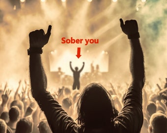 Sober Rockstar Greeting Card, Congratulations, 12 Steps Encouragement & Support, Alcoholics Anonymous, AA, Sobriety, Recovery, Funny