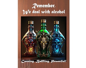 Cunning Baffling Powerful Greeting card,  Phrase inside, 12 Steps, Encouragement & Support, Alcoholics Anonymous, AA, NA, Sobriety, Recovery