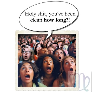 Holy Shit, You're Clean Greeting Card, Congratulations, Soberversary, Funny, AA, NA, Sobriety, Addiction, Recovery