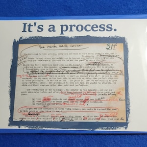 It's a Process Greeting Card, AA Big Book, 12 Steps Encouragement, Alcoholics Anonymous, NA, Sobriety, Recovery image 3