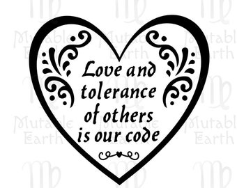 Amore e tolleranza - File di taglio SVG (anche formati jpg, psd e png)