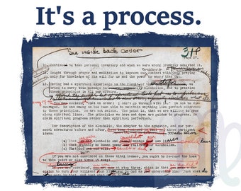 It's a Process - Greeting Card, AA Big Book, 12 Steps Encouragement, Alcoholics Anonymous, NA, Sobriety, Recovery