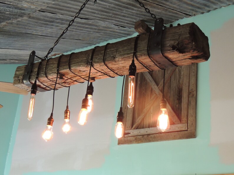 Railroad Tie Edison Chandelier