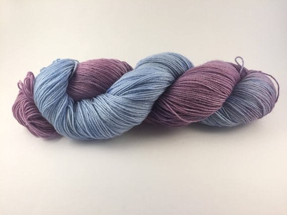 fingering yarn hand painted yarn blue fingering weight sock knitting,purple Sleepmood- Sock yarn hand dyed yarn