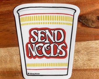 Sendet Nudeln Lustige Tasse Nudeln Ramen Sticker
