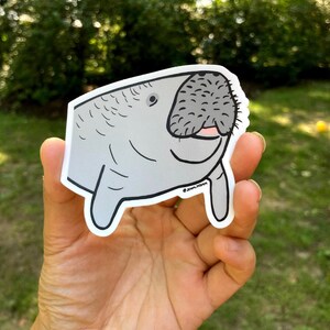 Chonky Manatee Blep Vinyl Sticker