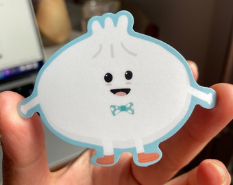 Cute Dumpling / Bao with a Bowtie Vinyl Sticker