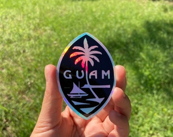 Holografischer Guam-Siegel-Aufkleber - Chamorro-Aufkleber, Guam-Aufkleber, Abziehbild