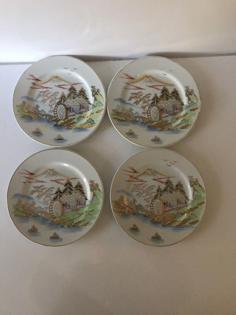 Kutani Bread Plates Japanese Mid Century China Vintage 1950s Etsy