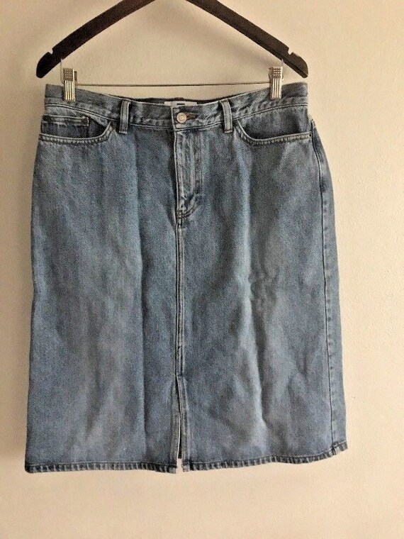 gap blue jean skirts